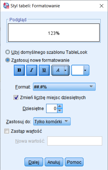 Rysunek 6. Ustawienia nowego stylu